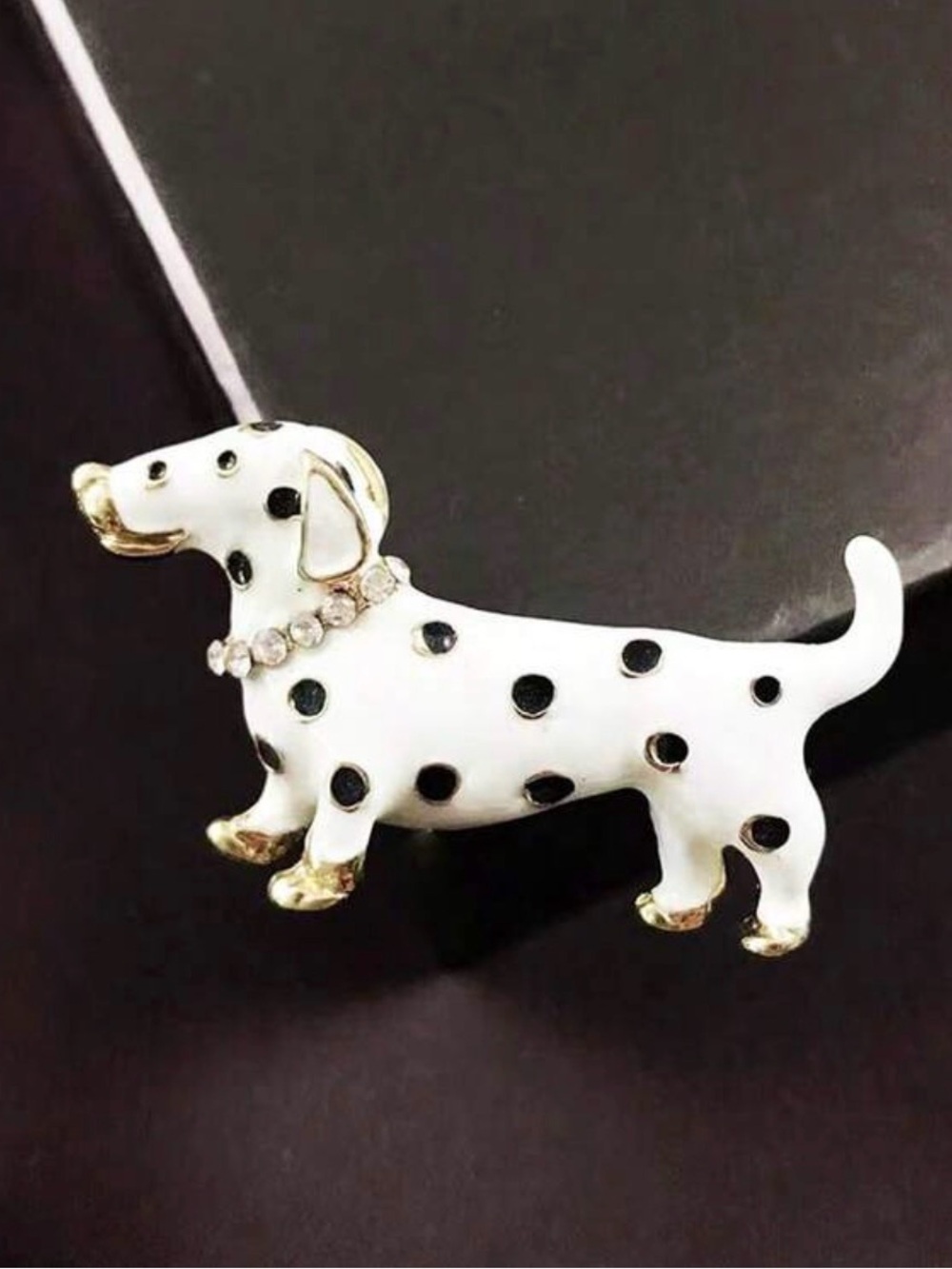 Polka Dot Dachshund Dog Pin Brooch